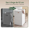 SoBuy BZR21-II-DG Meuble Salle de Bain avec Panier à Linge, 1 Tiroir et 1 Panier, Pliable, pour Salle de Bain et WC, Rangement Optimisé – L40×P38×H90 cm, Gris