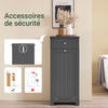 SoBuy BZR21-II-DG Meuble Salle de Bain avec Panier à Linge, 1 Tiroir et 1 Panier, Pliable, pour Salle de Bain et WC, Rangement Optimisé – L40×P38×H90 cm, Gris