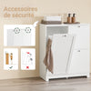 SoBuy BZR213-W Meuble Salle de Bain avec 3 Paniers à Linge – 2 Paniers Amovibles, Tri du Linge, Gain de Place, 78×38×90 cm, Blanc