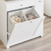 SoBuy BZR214-W Colonne Salle de Bain avec Panier à Linge et 1 Tiroir, pour Salle de Bain et WC, Rangement Optimisé, Design Fonctionnel – L78×P38×H90 cm, Blanc