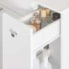 SoBuy BZR214-W Colonne Salle de Bain avec Panier à Linge et 1 Tiroir, pour Salle de Bain et WC, Rangement Optimisé, Design Fonctionnel – L78×P38×H90 cm, Blanc