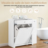 SoBuy BZR214-W Colonne Salle de Bain avec Panier à Linge et 1 Tiroir, pour Salle de Bain et WC, Rangement Optimisé, Design Fonctionnel – L78×P38×H90 cm, Blanc