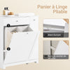 SoBuy BZR214-W Colonne Salle de Bain avec Panier à Linge et 1 Tiroir, pour Salle de Bain et WC, Rangement Optimisé, Design Fonctionnel – L78×P38×H90 cm, Blanc
