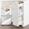 SoBuy BZR214-W Colonne Salle de Bain avec Panier à Linge et 1 Tiroir, pour Salle de Bain et WC, Rangement Optimisé, Design Fonctionnel – L78×P38×H90 cm, Blanc