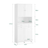 SoBuy BZR215-W Colonne Salle de Bain 2 Paniers à Linge Intégrés – Meuble Gain de Place 181 cm Blanc