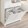 SoBuy BZR215-W Colonne Salle de Bain 2 Paniers à Linge Intégrés – Meuble Gain de Place 181 cm Blanc