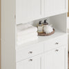 SoBuy BZR215-W Colonne Salle de Bain 2 Paniers à Linge Intégrés – Meuble Gain de Place 181 cm Blanc