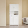 SoBuy BZR215-W Colonne Salle de Bain 2 Paniers à Linge Intégrés – Meuble Gain de Place 181 cm Blanc