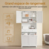 SoBuy BZR215-W Colonne Salle de Bain 2 Paniers à Linge Intégrés – Meuble Gain de Place 181 cm Blanc
