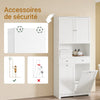 SoBuy BZR215-W Colonne Salle de Bain 2 Paniers à Linge Intégrés – Meuble Gain de Place 181 cm Blanc
