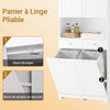 SoBuy BZR215-W Colonne Salle de Bain 2 Paniers à Linge Intégrés – Meuble Gain de Place 181 cm Blanc