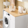 SoBuy BZR217-WN Meuble Salle de Bain avec Panier à Linge, Tiroir, pour Salle de Bain et WC, Rangement Optimisé, Usage Quotidien – L100×P60×H90 cm, Bois, Blanc