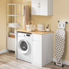 SoBuy BZR217-WN Meuble Salle de Bain avec Panier à Linge, Tiroir, pour Salle de Bain et WC, Rangement Optimisé, Usage Quotidien – L100×P60×H90 cm, Bois, Blanc