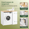 SoBuy BZR217-WN Meuble Salle de Bain avec Panier à Linge, Tiroir, pour Salle de Bain et WC, Rangement Optimisé, Usage Quotidien – L100×P60×H90 cm, Bois, Blanc