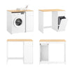 SoBuy BZR217-WN Meuble Salle de Bain avec Panier à Linge, Tiroir, pour Salle de Bain et WC, Rangement Optimisé, Usage Quotidien – L100×P60×H90 cm, Bois, Blanc