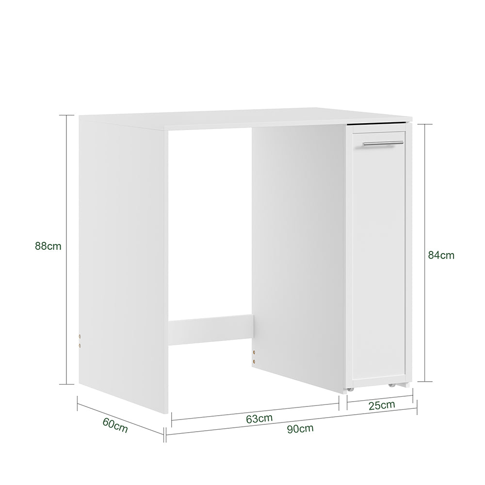 SoBuy BZR229-W Meuble Lave-Linge avec Porte et Tiroir Coulissant – Armoire de Buanderie Encastrable – 90×60×88 cm, Blanc