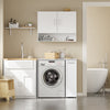 SoBuy BZR229-W Meuble Lave-Linge avec Porte et Tiroir Coulissant – Armoire de Buanderie Encastrable – 90×60×88 cm, Blanc