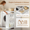 SoBuy BZR229-W Meuble Lave-Linge avec Porte et Tiroir Coulissant – Armoire de Buanderie Encastrable – 90×60×88 cm, Blanc