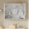 SoBuy BZR233-W Armoire Murale 2 Portes avec Étagère Réglable – Meuble Suspendu Salle de Bain – 90×70×28,5 cm, Blanc