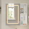 SoBuy BZR239-E-W Armoire Miroir de Salle de Bain avec LED et Prises – Meuble Mural, Étagères – 60×15,5×60 cm, Blanc