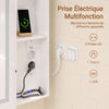 SoBuy BZR239-E-W Armoire Miroir de Salle de Bain avec LED et Prises – Meuble Mural, Étagères – 60×15,5×60 cm, Blanc