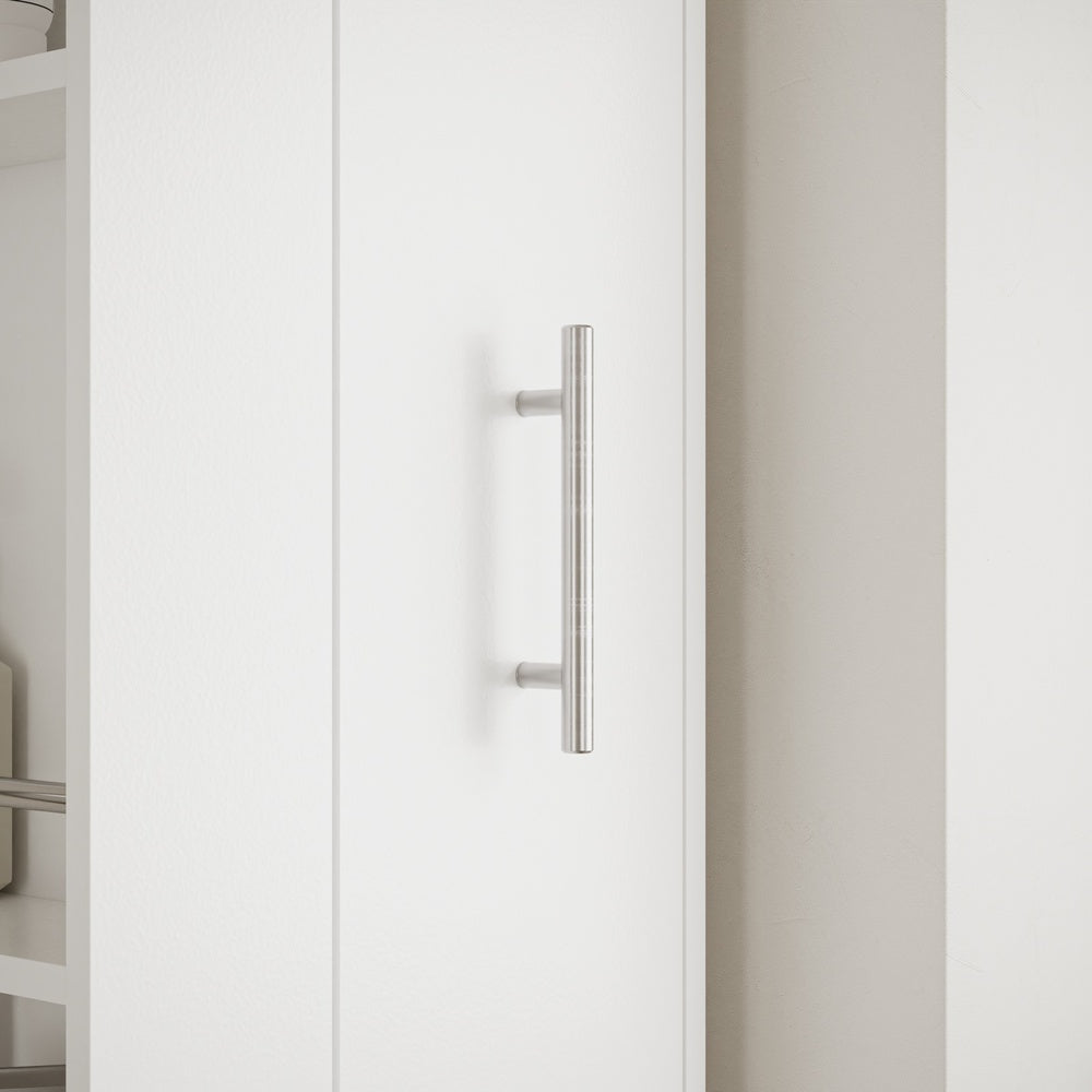 SoBuy BZR242-W Armoire Haute de Salle de Bain Blanche avec 2 Tiroirs – Meuble Haut Gain de Place 30 cm, 5 Étagères – 30×30×180 cm, Charge 37 kg