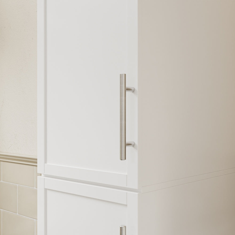 SoBuy BZR243-W Meuble Colonne de Salle de Bain Étroit 30 cm – Armoire Haute Blanche 2 Portes et 6 Tiroirs, MDF Finition Mélaminée, Fixation Murale Incluse – 30×40×180 cm, Charge 30 kg