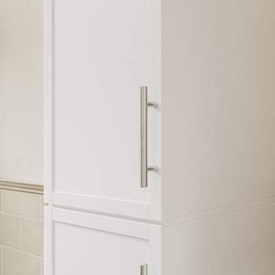SoBuy BZR243-W Meuble Colonne de Salle de Bain Étroit 30 cm – Armoire Haute Blanche 2 Portes et 6 Tiroirs, MDF Finition Mélaminée, Fixation Murale Incluse – 30×40×180 cm, Charge 30 kg