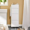 SoBuy BZR29-W Meuble Salle de Bain Petit Espace 30 cm – 3 Tiroirs et Porte-Serviettes Réversible, Blanc
