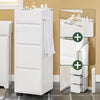 SoBuy BZR29-W Meuble Salle de Bain Petit Espace 30 cm – 3 Tiroirs et Porte-Serviettes Réversible, Blanc