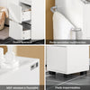 SoBuy BZR29-W Meuble Salle de Bain Petit Espace 30 cm – 3 Tiroirs et Porte-Serviettes Réversible, Blanc