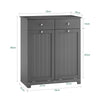 SoBuy BZR33-II-DG Meuble Salle de Bain avec Panier à Linge, 2 Tiroirs, Grande Capacité, pour Salle de Bain et WC, Rangement Optimisé – L78×P38×H90 cm, Gris