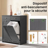 SoBuy BZR33-II-DG Meuble Salle de Bain avec Panier à Linge, 2 Tiroirs, Grande Capacité, pour Salle de Bain et WC, Rangement Optimisé – L78×P38×H90 cm, Gris