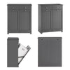 SoBuy BZR33-II-DG Meuble Salle de Bain avec Panier à Linge, 2 Tiroirs, Grande Capacité, pour Salle de Bain et WC, Rangement Optimisé – L78×P38×H90 cm, Gris