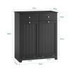 SoBuy BZR33-II-SCH Meuble Salle de Bain avec 2 Sacs à Linge 45 L et 2 Tiroirs – L78×P38×H91 cm, Charge 70 kg, MDF E1, Noir