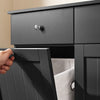 SoBuy BZR33-II-SCH Meuble Salle de Bain avec 2 Sacs à Linge 45 L et 2 Tiroirs – L78×P38×H91 cm, Charge 70 kg, MDF E1, Noir