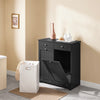 SoBuy BZR33-II-SCH Meuble Salle de Bain avec 2 Sacs à Linge 45 L et 2 Tiroirs – L78×P38×H91 cm, Charge 70 kg, MDF E1, Noir