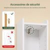 SoBuy BZR34-K-W Colonne Salle de Bain Ultra-Étroite 20×20×145 cm – 7 Niveaux, Porte et Tiroir, Blanc