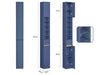 SoBuy BZR34-II-B Colonne Bleue Design – Meuble WC Ultra-Fin 20 cm, Décoratif, 180 cm