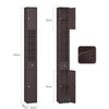 SoBuy BZR34-II-BR Colonne Salle de Bain Ultra-Étroite 20×20×180 cm – 1 Tiroir, 2 Portes, 5 Compartiments, Brun