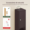 SoBuy BZR34-II-BR Colonne Salle de Bain Ultra-Étroite 20×20×180 cm – 1 Tiroir, 2 Portes, 5 Compartiments, Brun