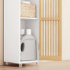 SoBuy BZR34-BW Colonne Bambou Style Naturel – Meuble WC Étroit 20 cm, Ventilé, Blanc