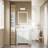 SoBuy BZR34-BW Colonne Bambou Style Naturel – Meuble WC Étroit 20 cm, Ventilé, Blanc