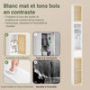SoBuy BZR34-BW Colonne Bambou Style Naturel – Meuble WC Étroit 20 cm, Ventilé, Blanc