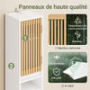 SoBuy BZR34-BW Colonne Bambou Style Naturel – Meuble WC Étroit 20 cm, Ventilé, Blanc