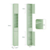 SoBuy BZR34-II-GR Colonne Salle de Bain Ultra-Étroite 20×20×180 cm – Tiroir Central, Étagères Réglables, Vert Clair
