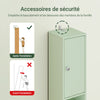 SoBuy BZR34-II-GR Colonne Salle de Bain Ultra-Étroite 20×20×180 cm – Tiroir Central, Étagères Réglables, Vert Clair