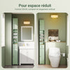 SoBuy BZR34-II-GR Colonne Salle de Bain Ultra-Étroite 20×20×180 cm – Tiroir Central, Étagères Réglables, Vert Clair