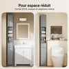 SoBuy BZR34-II-HG Colonne Salle de Bain Ultra-Étroite 20×20×180 cm – Tiroir Central, Étagères Réglables, Gris