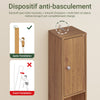 SoBuy BZR34-II-PF Colonne Salle de Bain Ultra-Étroite 20 cm – 4 Étagères Réglables et Tiroir – Effet Bois